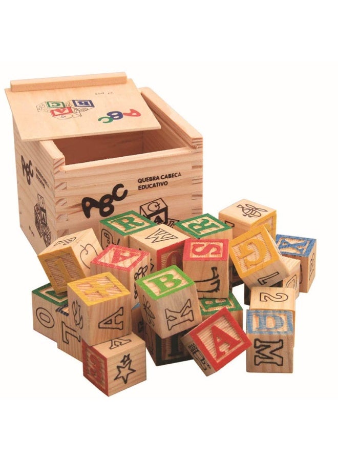 Wooden ABC Alphabet Blocks Set with Storage Box, Colorful Letter Cubes Montessori Educational Toy for Early Learning, Spelling, Phonics and Language Development for Kids - Image 4