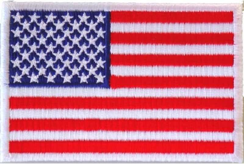 American Flag Patch Premium Embroidered - White Border - US Flag Patch, United States Army Military Uniform Iron On/Sew On Emblem