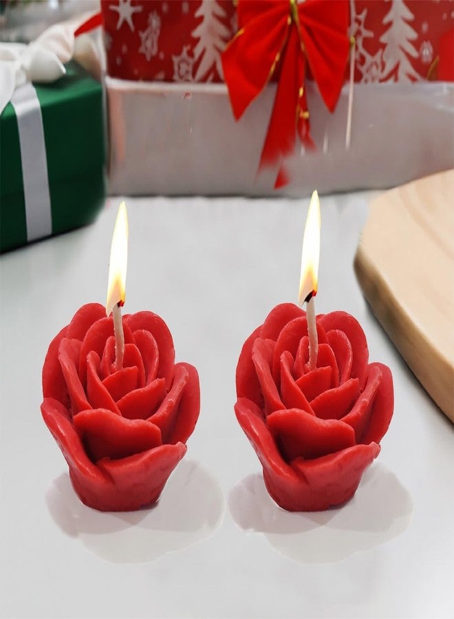 SCIIAN Rose Candles for Home Decor | Scented Candle for Gift Set | Decorative Candles for Valantine Day | Aesthetic Aroma Candle (Pack of 2) - Image 4