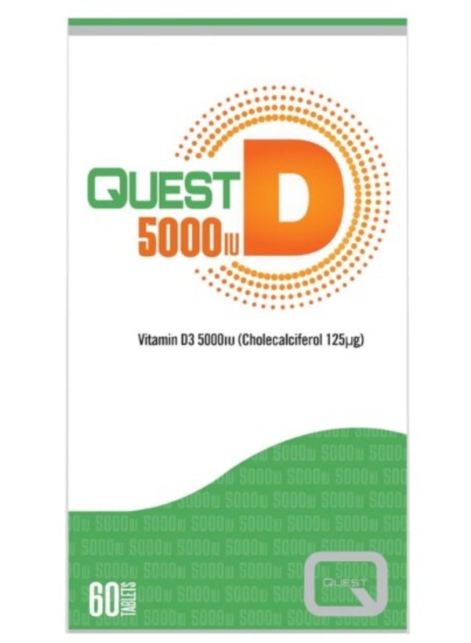 Quest D 5000 IU Vitamin D3 Supplement – 60 Tablets | Supports Immunity, Bones & Muscle Health - Image 3