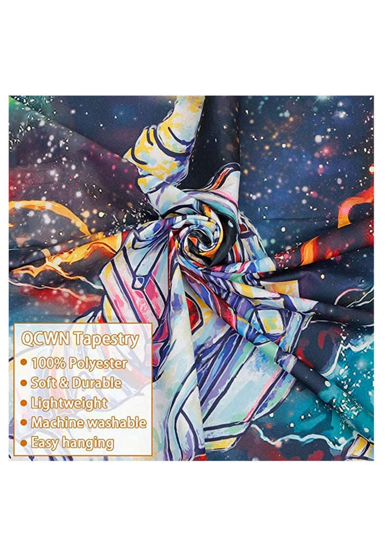 Excefore Trippy Astronaut Tapestry Galaxy Space Poster Fantasy Universe Planets Starry Sky Tapestry Bohemian Tapestry Wall Hanging Art Decor for Living Room Bedroom(150x130CM)  - Image 3