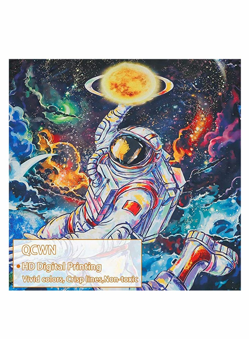 Excefore Trippy Astronaut Tapestry Galaxy Space Poster Fantasy Universe Planets Starry Sky Tapestry Bohemian Tapestry Wall Hanging Art Decor for Living Room Bedroom(150x130CM)  - Image 4