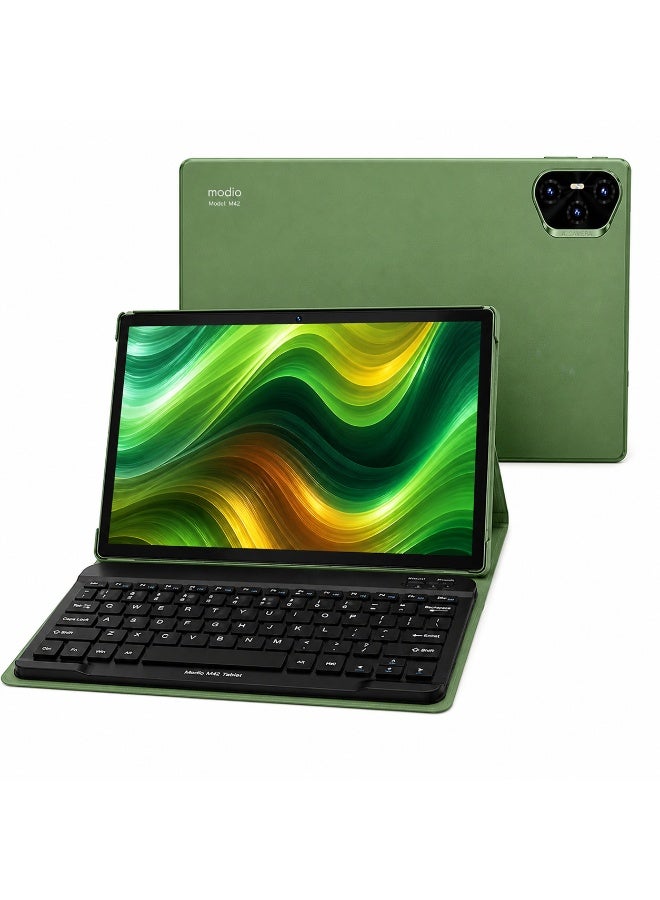Modio Tab M42 Tablet 10.1" IPS HD, 8GB RAM 512GB Storage, Android 13, 10000mAh, Dual SIM WiFi, 13MP Camera, Keyboard Mouse Pen Bundle – Green - Image 2