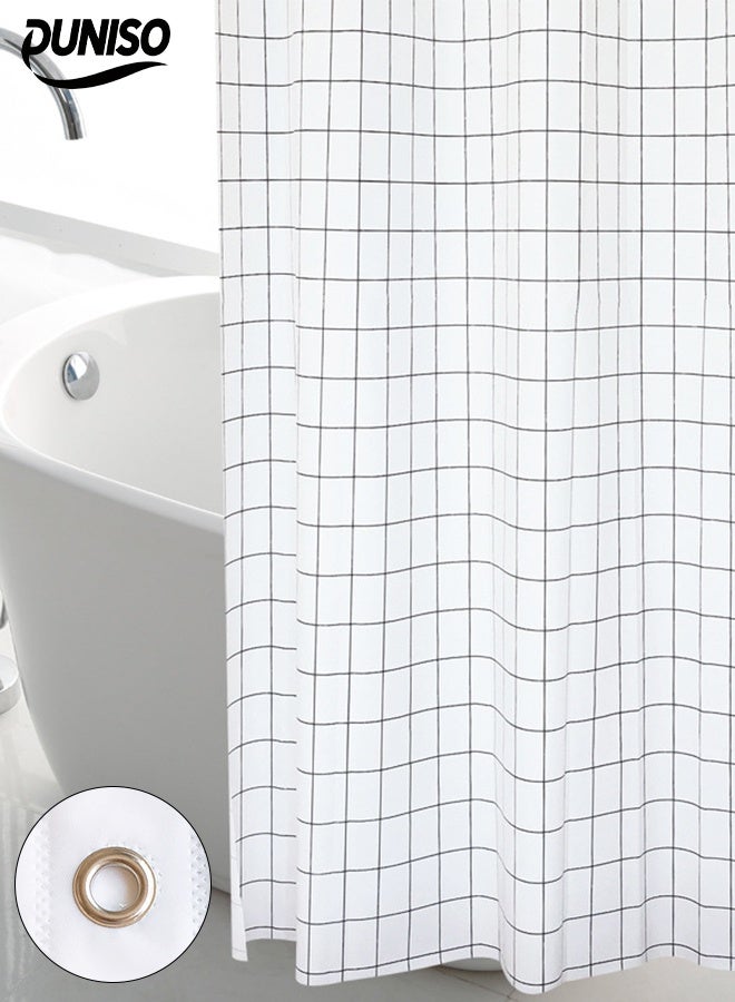 DUNISO ستارة دش مقاومة للماء، ستائر حمام سميكة، امتصاص الرطوبة والمتانة، مقاومة للماء وتجفيف سريع، مضادة للعفن، مع خطافات، للحمام وحوض الاستحمام، 120*180 سم - Image 1