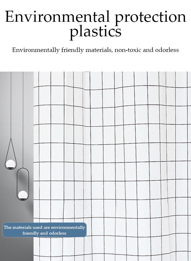 DUNISO ستارة دش مقاومة للماء، ستائر حمام سميكة، امتصاص الرطوبة والمتانة، مقاومة للماء وتجفيف سريع، مضادة للعفن، مع خطافات، للحمام وحوض الاستحمام، 120*180 سم - Image 5