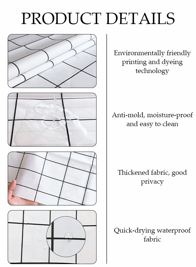 DUNISO ستارة دش مقاومة للماء، ستائر حمام سميكة، امتصاص الرطوبة والمتانة، مقاومة للماء وتجفيف سريع، مضادة للعفن، مع خطافات، للحمام وحوض الاستحمام، 120*180 سم - Image 3