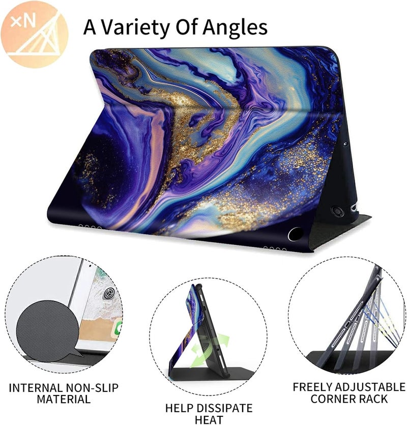 FUYOCWE for Fire HD 10 Case 2021,Fire HD 10 Plus Tablet Case (11th Generation, 2021 Release), Multi-Angle Slim Stand Smart Cover Cases for New Amazon Kindle Fire HD 10 10.1"-Purple and Blue Marble - Image 5