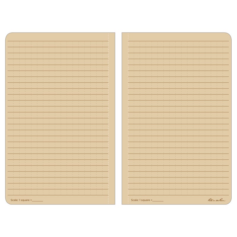 Rite in the Rain Weatherproof Tan Tactical Field Notebook, 4 5/8" x 7" Soft Cover Notepad, Universal Page Pattern, Reference Pages (No. 980T) - Image 3