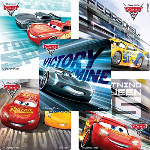 SmileMakers Cars 3 Movie Stickers Prizes and Giveaways 100 per Pack - Image 1