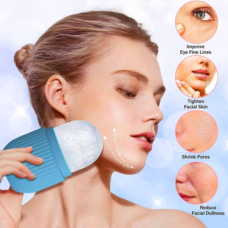 WEPTIX ® مدلك وجه وجسم يدوي ثلاثي الأبعاد مع حجر اليشم الطبيعي 100% وأدوات غوا شا - (3D+ حجر+ أزرق جديد) - Image 5