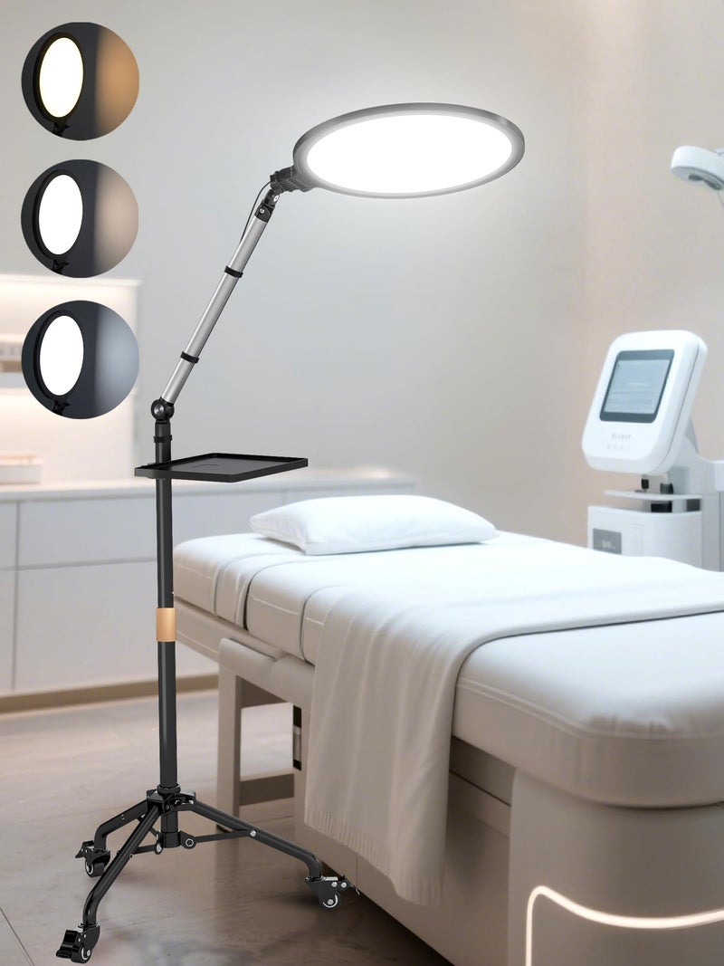 Arsoer Lash Light for Eyelash Extensions, Floor Lamp with Moveable Stand & Flexible Arm, Esthetician Light with Adjustable Height & Color Temperature for Nail Art/Tattoo/Beauty/Makeup/Eyebrow/Skincare/Craft - Image 1