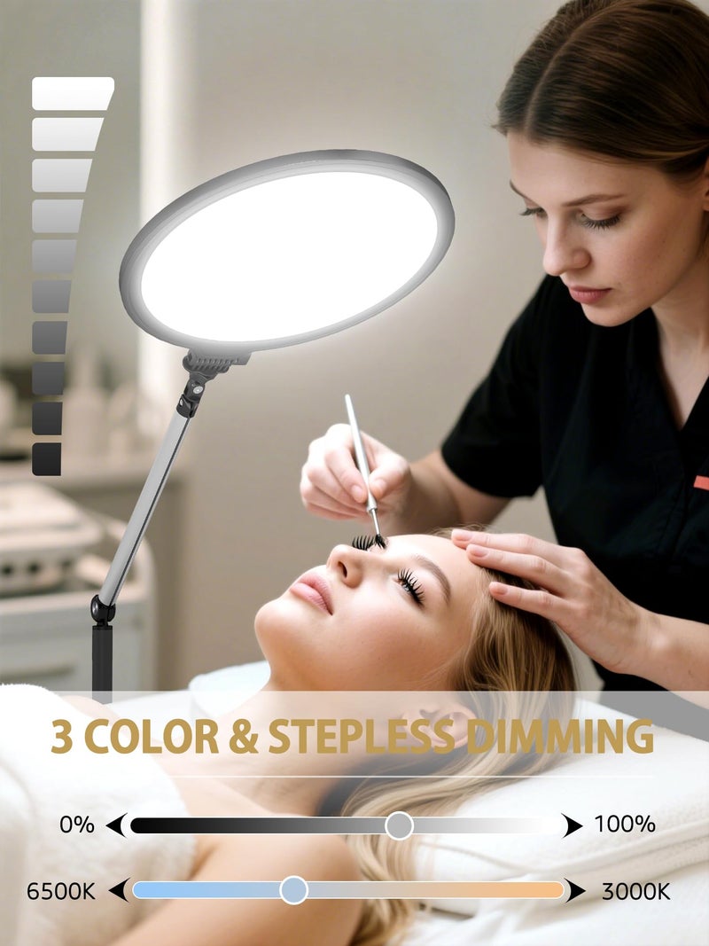 Arsoer Lash Light for Eyelash Extensions, Floor Lamp with Moveable Stand & Flexible Arm, Esthetician Light with Adjustable Height & Color Temperature for Nail Art/Tattoo/Beauty/Makeup/Eyebrow/Skincare/Craft - Image 2