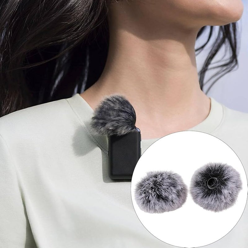 Washable Fabric Double Layer Wind Noise Suppressor Cover For Lavalier Microphones - Image 3