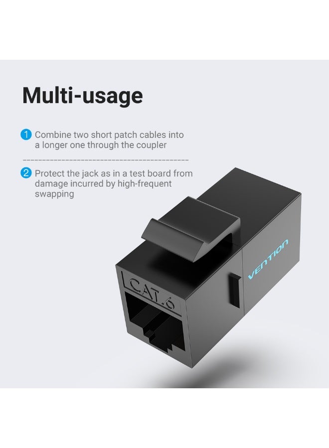 VENTION Cat.6 UTP Keystone Jack Coupler 5 Pack Black Model # IPGB0-5 - Image 5
