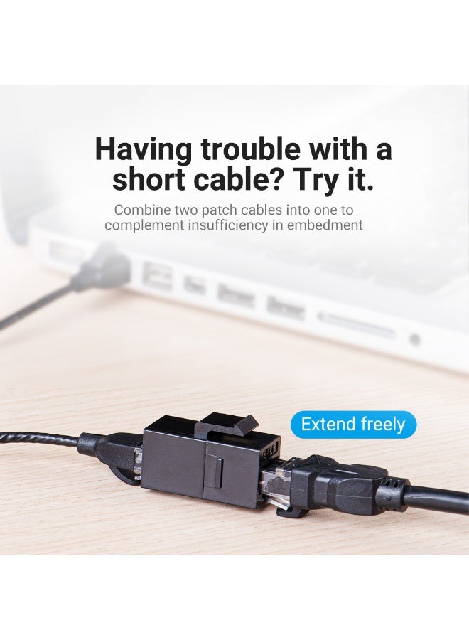 VENTION Cat.6 UTP Keystone Jack Coupler 5 Pack Black Model # IPGB0-5 - Image 3