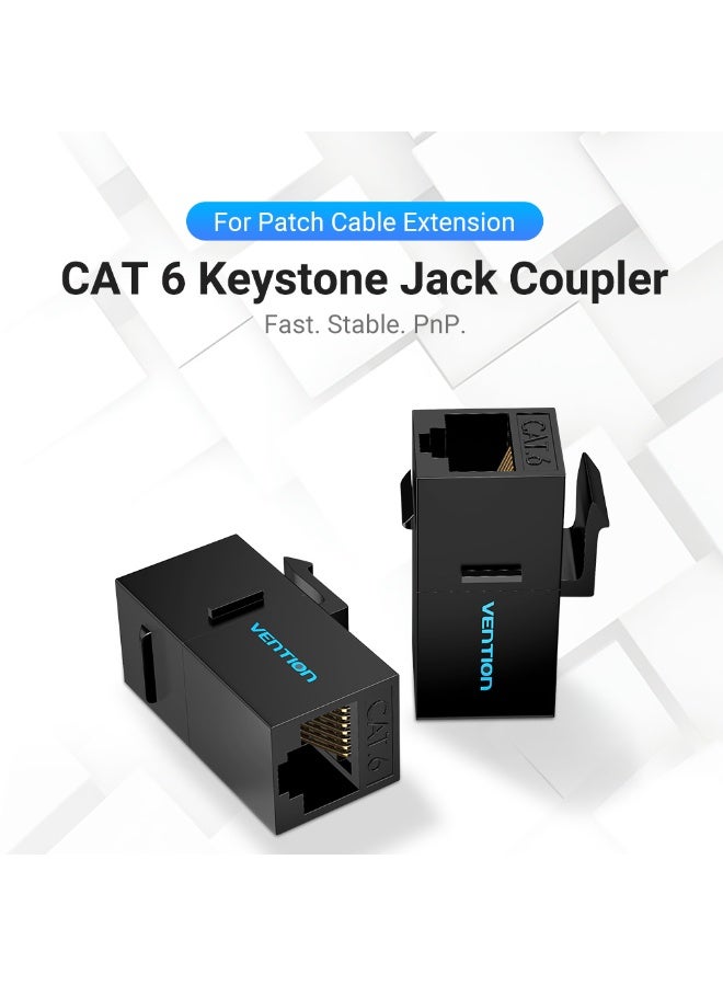 VENTION Cat.6 UTP Keystone Jack Coupler 5 Pack Black Model # IPGB0-5 - Image 2