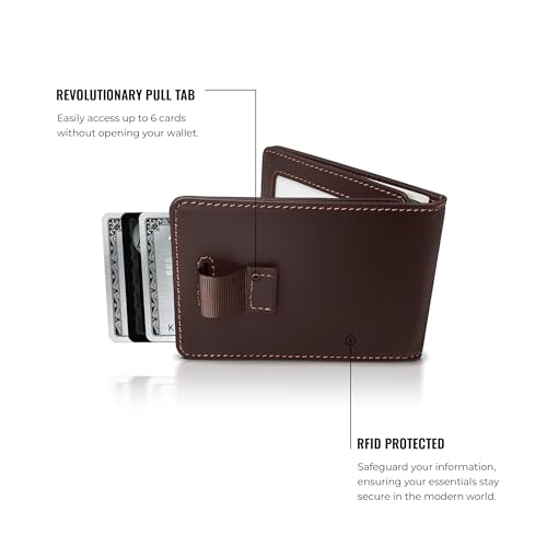 Kings Loot Wallet for Men | Minimalist Slim RFID Blocking Leather Design with Cash Pocket & Card Pull Strap | Holds 1-15 Cards | Stylish & Durable Wallets (Umber) - Image 5