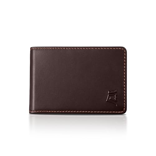 Kings Loot Wallet for Men | Minimalist Slim RFID Blocking Leather Design with Cash Pocket & Card Pull Strap | Holds 1-15 Cards | Stylish & Durable Wallets (Umber) - Image 1