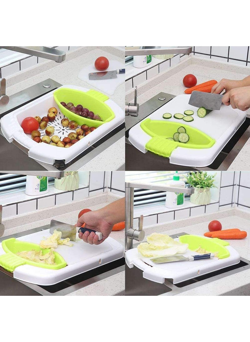 Whitecloud TRANSFORMING HOMES Whitecloud TRANSFORMING HOMES 4 in 1 Multi Function Folding Telescopic Food Chopping Block Cutting Board 18010  - Image 2