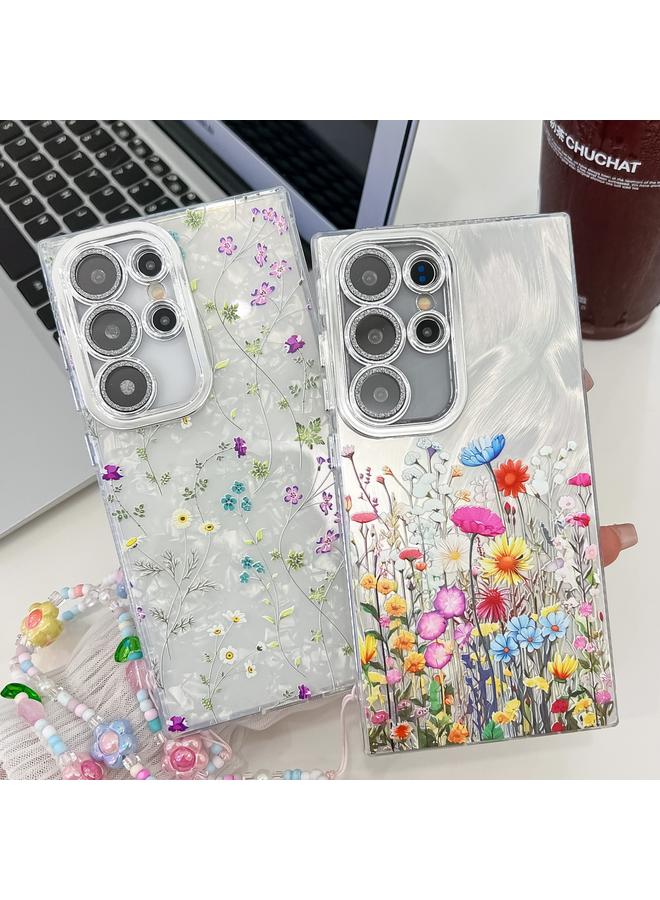 S-TOP Case For Samsung Galaxy S24+ 5G Electroplating Flower Texture Wristband TPU Phone Case - Image 3