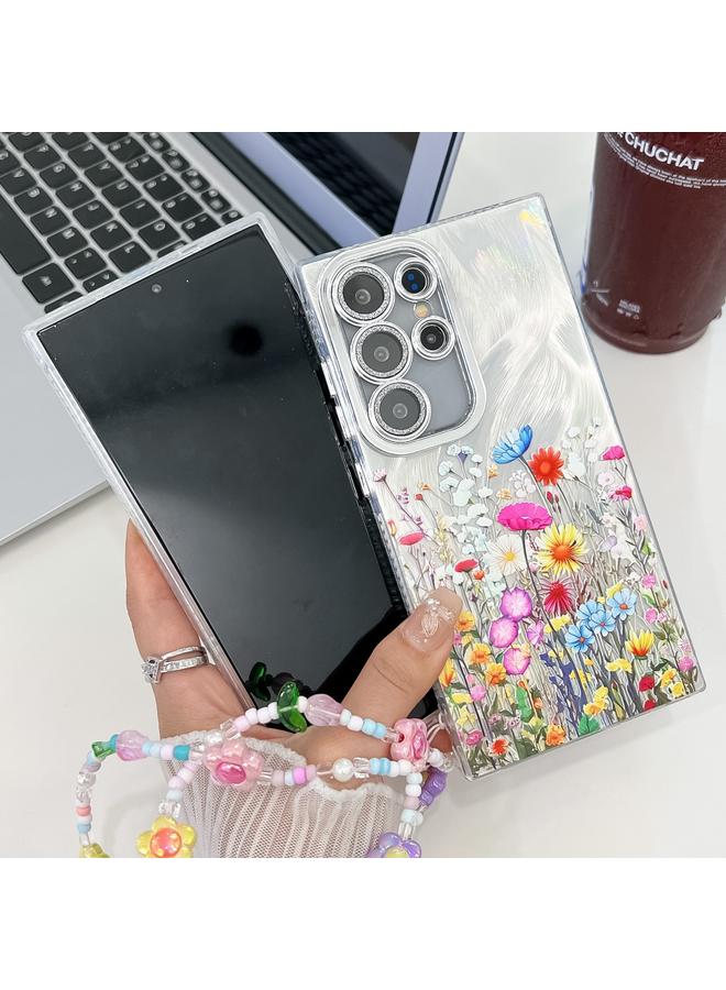 S-TOP Case For Samsung Galaxy S24+ 5G Electroplating Flower Texture Wristband TPU Phone Case - Image 4