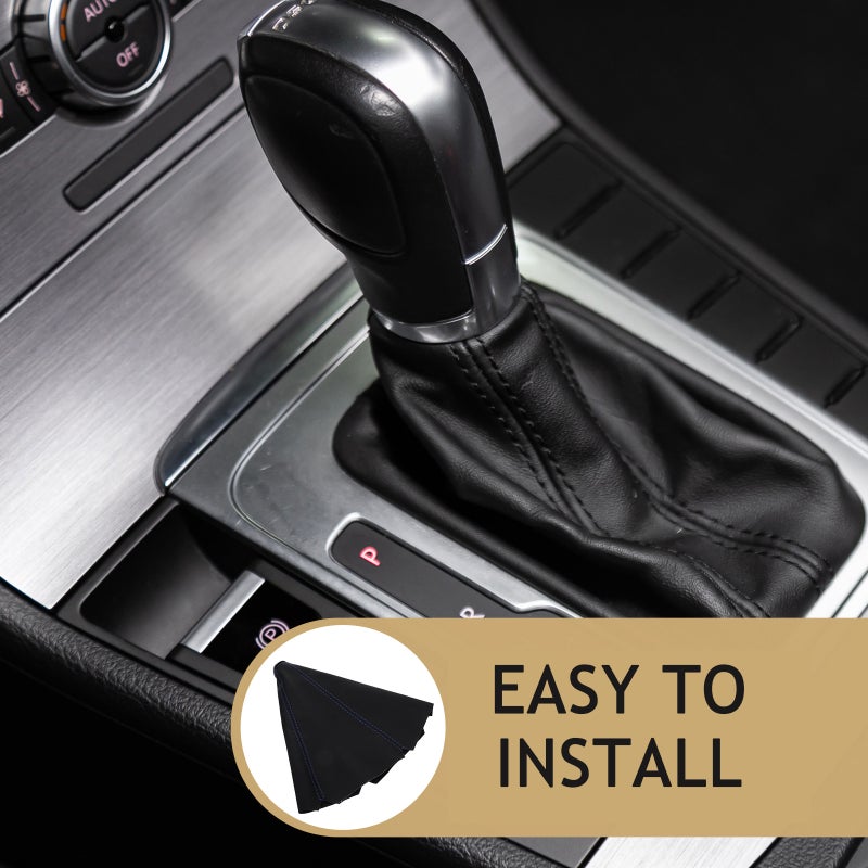 Shift Boot PU Leather Manual Gear Shift Cover Replacement Shifter Boot Retainer - Image 3