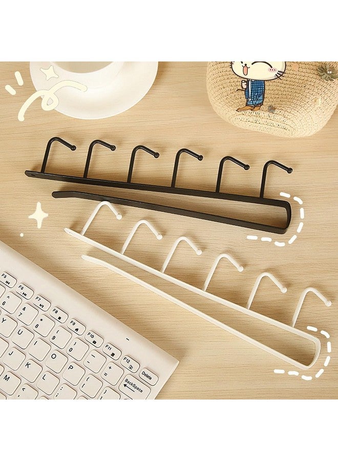 wolpin Wolpin 1 Pc Multiple Hooks Hanger Dressing Table Wardrobe Clothes Storage Over The Door Organizer Rack for Hairband, Scarf, Bags, Cups Kitchen Multipurpose, White  - Image 4