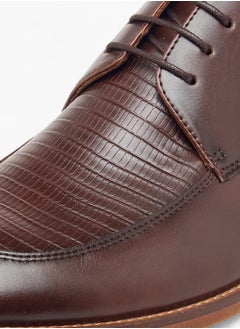 DUCHINI Men's Textured Derby Shoes with Lace-Up Closure  - Image 4