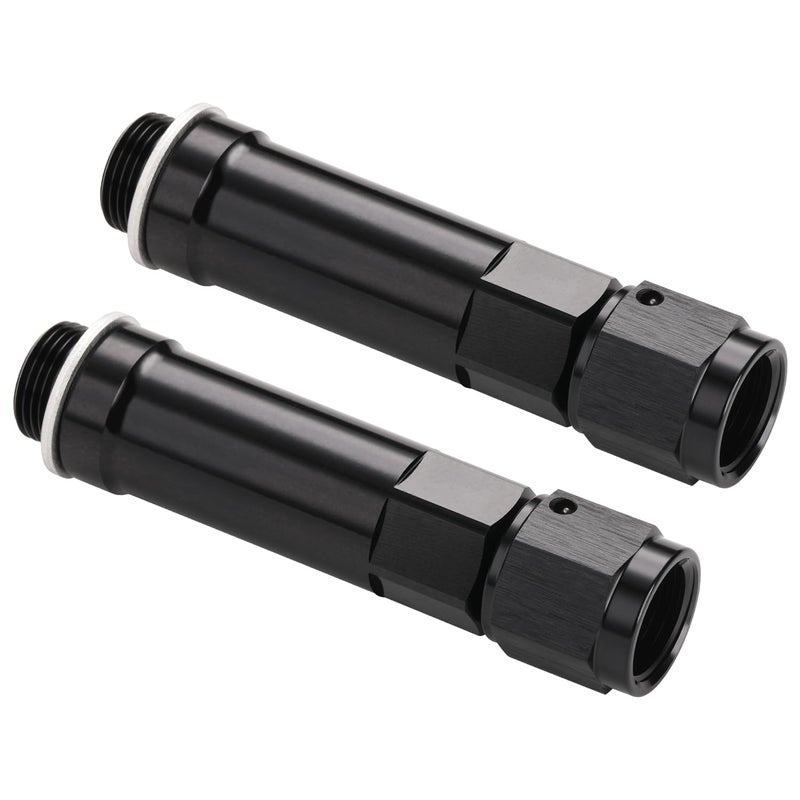 Podavelle 6AN Female Flare to 91624 Carb Carburetor Inlet Fitting Adapter 3 Inch Extended Length Aluminum Black Pack of 2 - Image 2