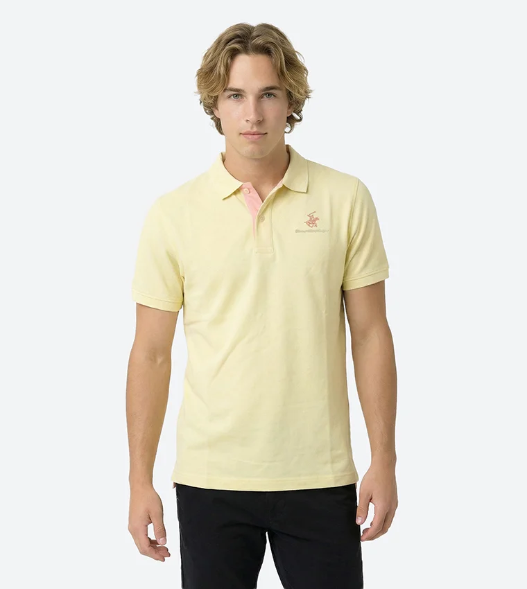 بيفرلي هيلز بولو كلوب Bhpc Mens Light Yellow Short Sleeve Polo