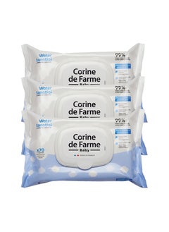 Corine de Farme CDF - Baby Water Essential Wipes 70's Pulls x 3 Value Pack 