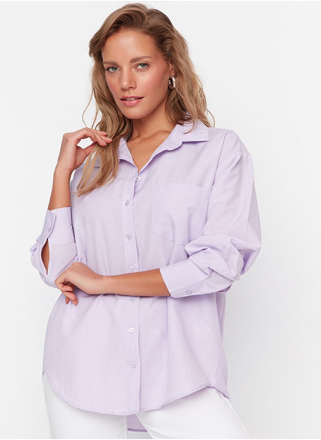 trendyol - Shirt - Purple - Oversize - Image 1