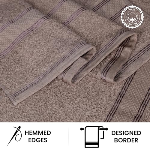 Casa Lino Brown Bath Towels Set of 4 (54" x 27") - Large Bathroom Towel Set - 100% Cotton Towels for Bathroom - Highly Absorbent & Quick Dry Bath Towel Multipack - New Apartment Essentials - Image 5