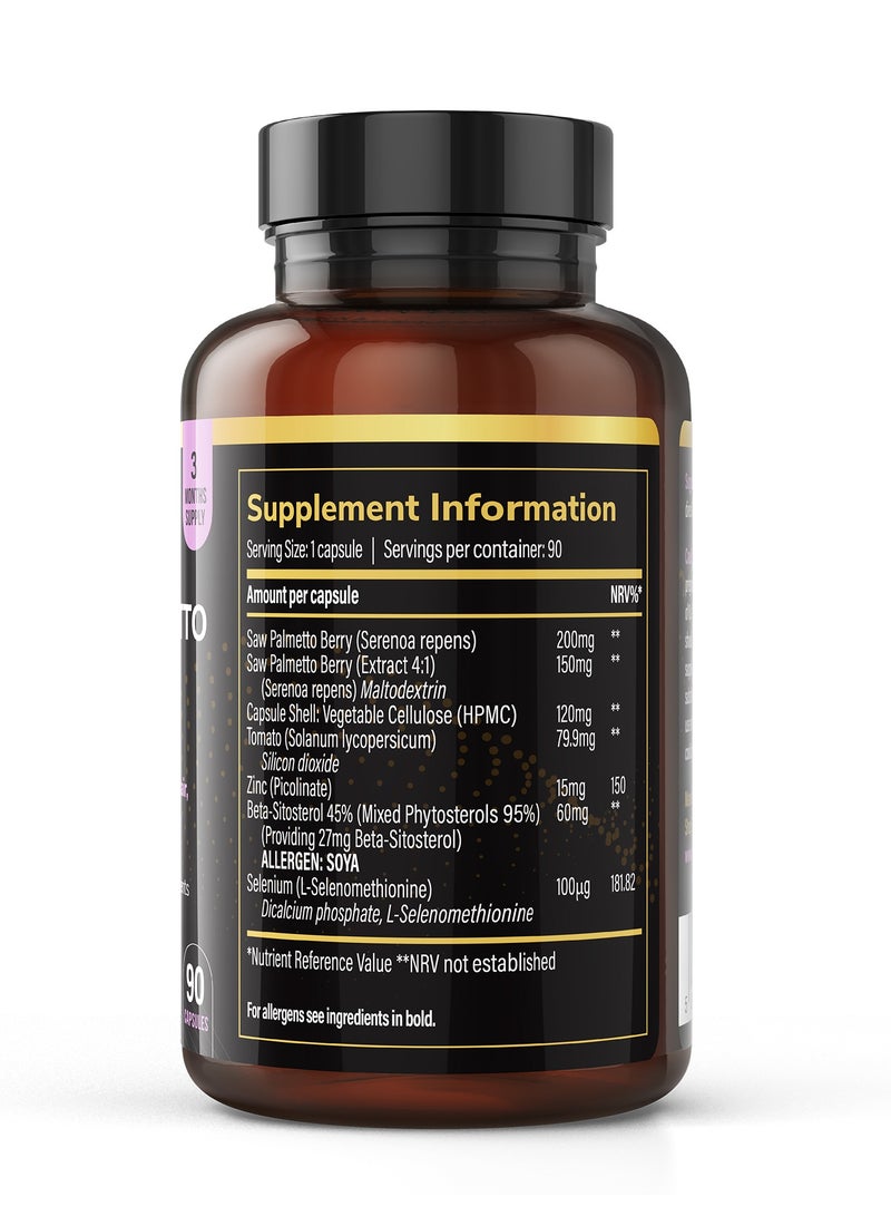 Vitapros Saw Palmetto, Zinc & Selenium – Prostate & Men’s Health Support – Supports Normal Cholesterol, Testosterone & Antioxidant Protection – Daily Men’s Supplement - Image 2