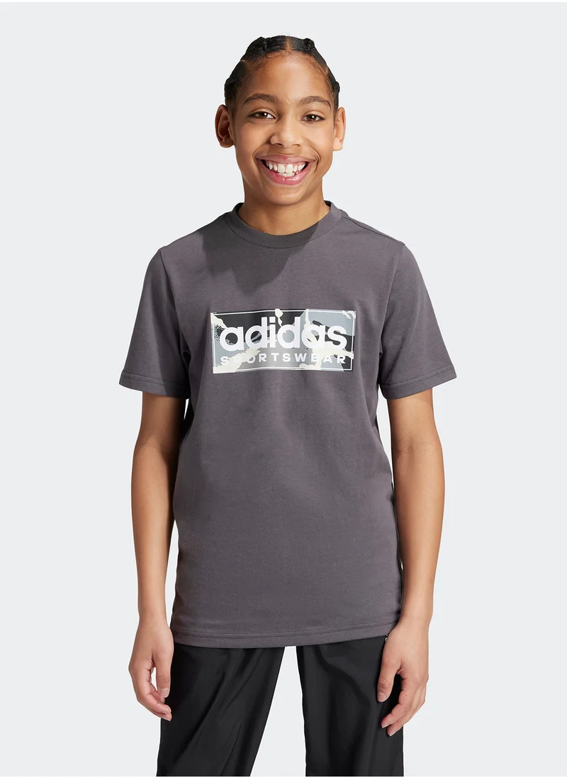 Adidas Youth Lin Camo T-Shirt