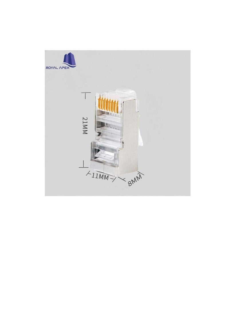 Generic RJ45 Plugs Connector 8P8C Cat7 Crimp Connector RJ45 Ends, Ethernet Modular Crimp Connectors for Twist Paired Solid and Standard Ethernet Cable Wire (Pack of 25)  - Image 2