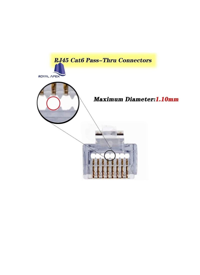 Generic RJ45 Plugs Connector 8P8C Cat7 Crimp Connector RJ45 Ends, Ethernet Modular Crimp Connectors for Twist Paired Solid and Standard Ethernet Cable Wire (Pack of 25)  - Image 3