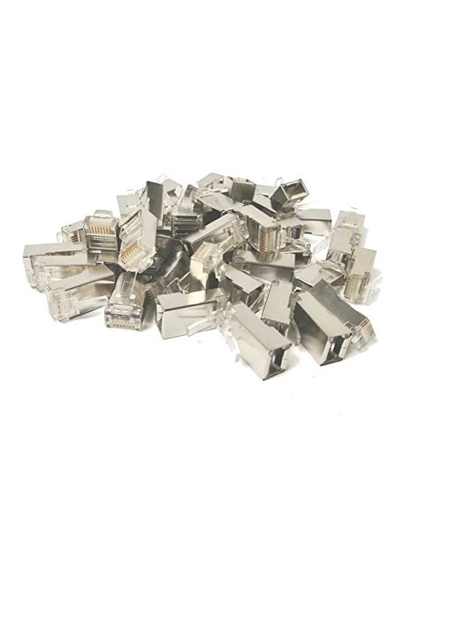 Generic RJ45 Plugs Connector 8P8C Cat7 Crimp Connector RJ45 Ends, Ethernet Modular Crimp Connectors for Twist Paired Solid and Standard Ethernet Cable Wire (Pack of 25)  - Image 1