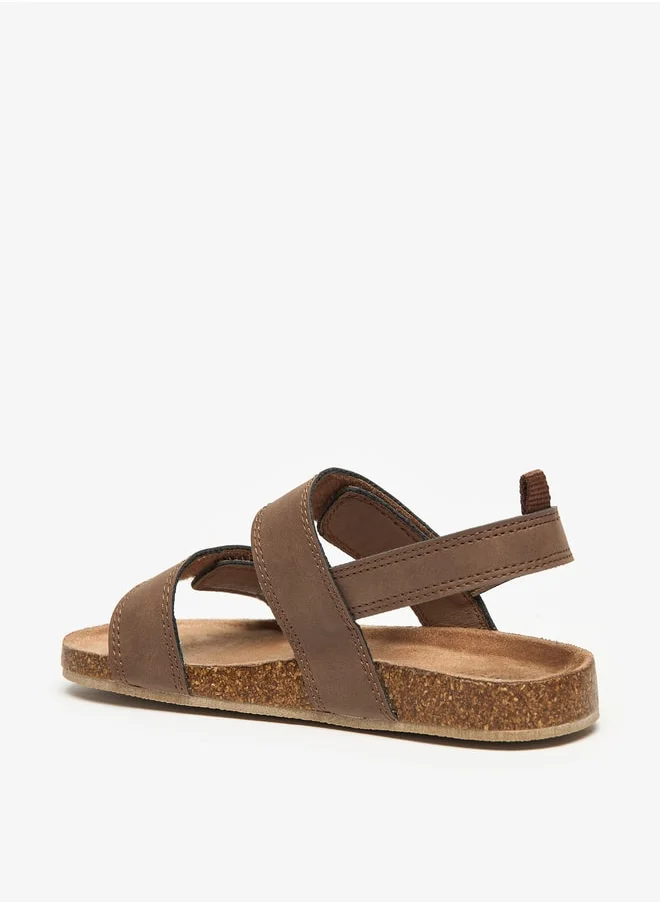 جونيورز Boys Solid Sandals with Hook and Loop Closure