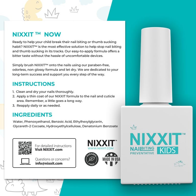 NIXXIT Nail Biting Treatment for Kids - Stop Thumb Sucking for Kids, Toddlers, Children - No Bite Nail Polish Pen - Non Glossy - Deterrent Bitter Taste - Safe & Effective Solution - Paraben Free Prevention - Image 3