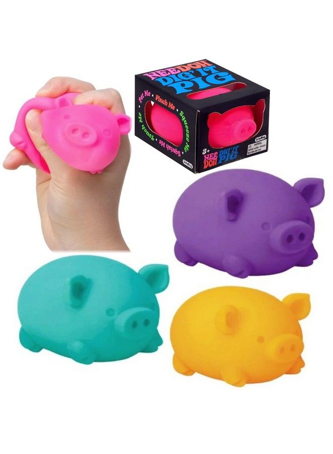 Matty's Toy Stop Schylling Nee Doh Dig' It Pig...Groovy Glob! Squishy Squeezy Stretchy Stress Fidget Balls Gift Set Party Bundle 3 Pack (Assorted) - Image 1