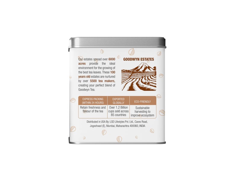 Goodwyn Kadak Masala Chai (100g) - Assam Tea with Cardamom, Cinnamon, Clove, Ginger & Black Pepper | Black & Milk Tea | Boosts Immunity, Aids Digestion & Energy | Export Quality | Reusable Tin Can - Image 3