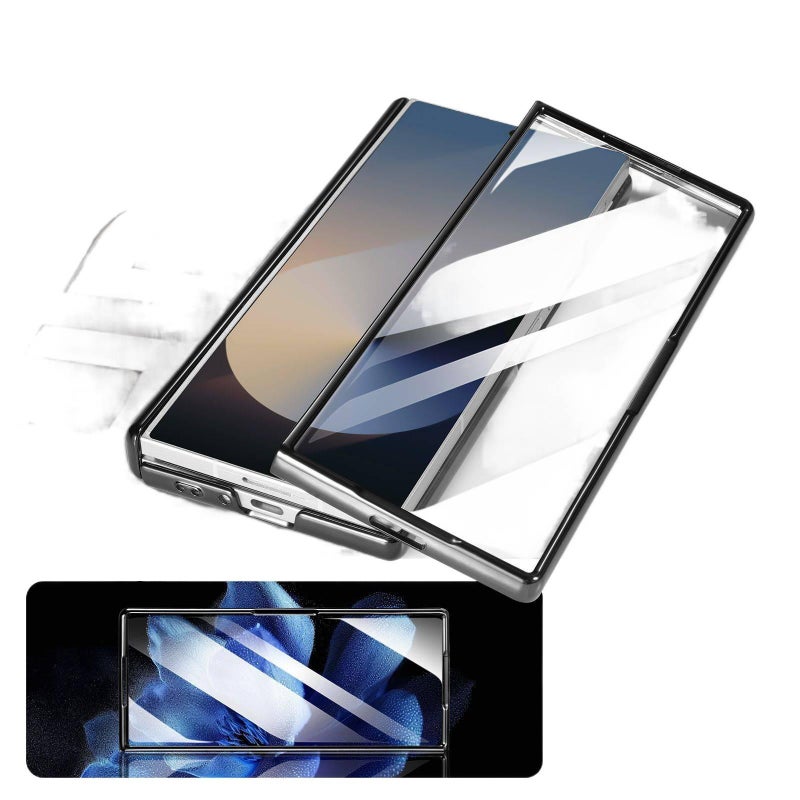 MagSafe Case Leather Texture for Samsung Galaxy Z Fold 7 and Card Holder and Kickstand and Anti Fingerprint in Black finish - Image 5