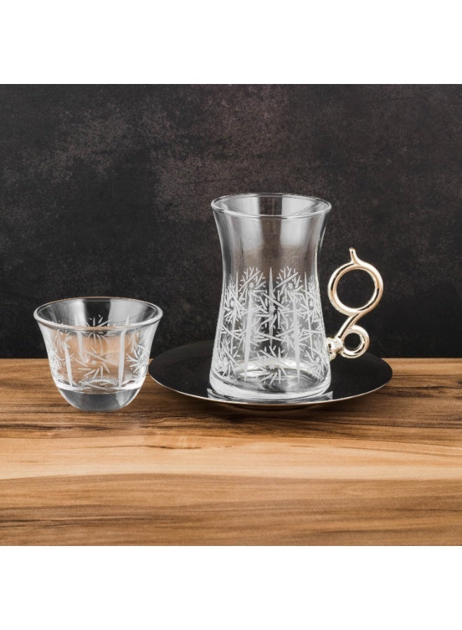 byblos ✨ The epitome of hospitality begins here | 18-piece hand-engraved Turkish crystal set for Saudi tea and coffee 💎🇹🇷 - Image 3