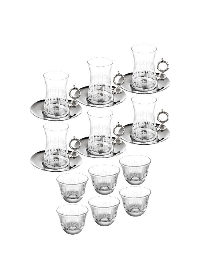byblos ✨ The epitome of hospitality begins here | 18-piece hand-engraved Turkish crystal set for Saudi tea and coffee 💎🇹🇷 - Image 4