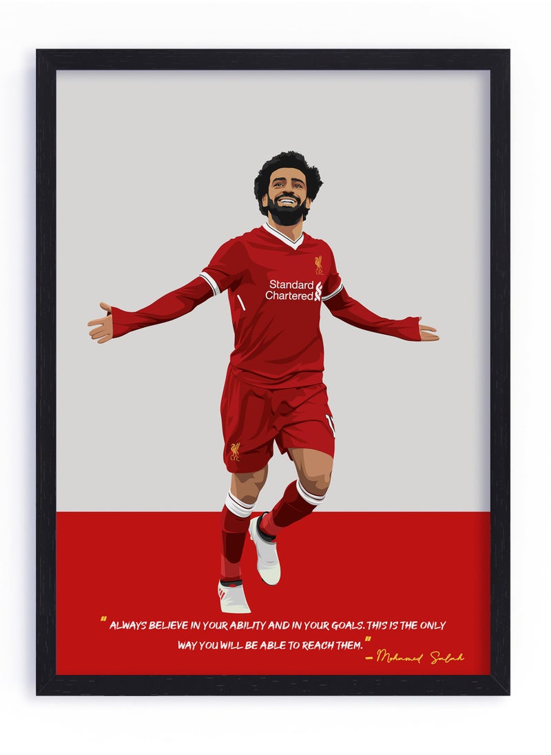 Boomah Accessories Mo Salah Liverpool Football Gift Illustration Art Poster with Frame 30x40cm 