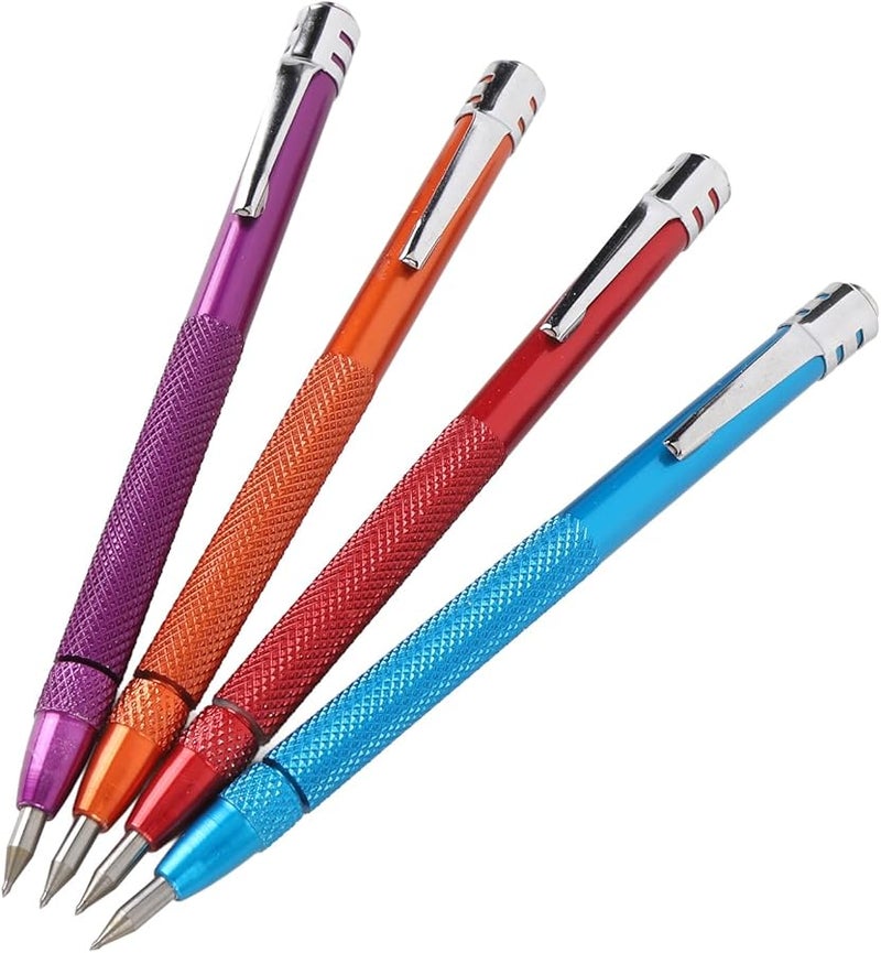 قلم كاشط من كربيد التنجستن 4 قطع مع 8 رؤوس مقبض ألومنيوم مخرّم أداة تحديد مغناطيسية - Image 5