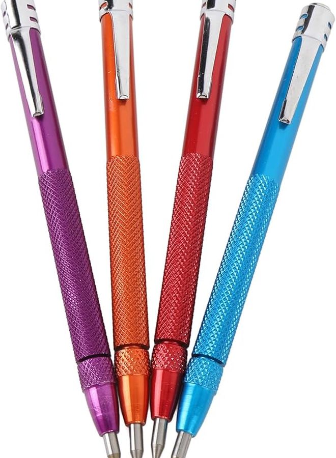 قلم كاشط من كربيد التنجستن 4 قطع مع 8 رؤوس مقبض ألومنيوم مخرّم أداة تحديد مغناطيسية - Image 4