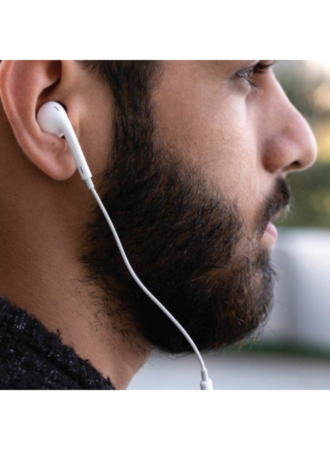 porodo Mono/Single Type-C Earphone With 3-Button Controls - White - Image 4