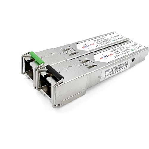 Elfcam® - 1 Pair 10Gbps SFP+ BiDi Fiber Transceiver Module, with SC Simplex Single Mode Fiber Port, Compatible with Cisco and Open Switch, DDM 20km - Image 1